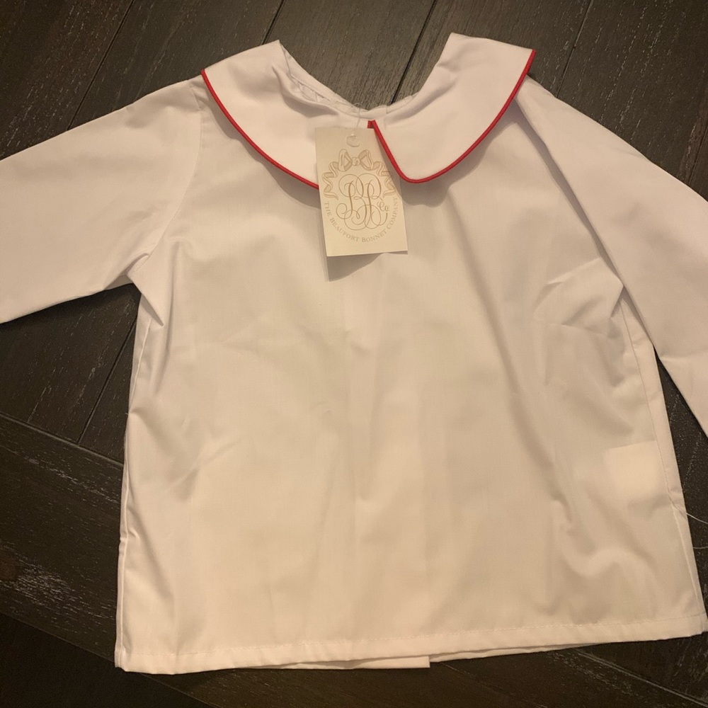 NWT TBBC 3T Peter Pan shirt with red trim